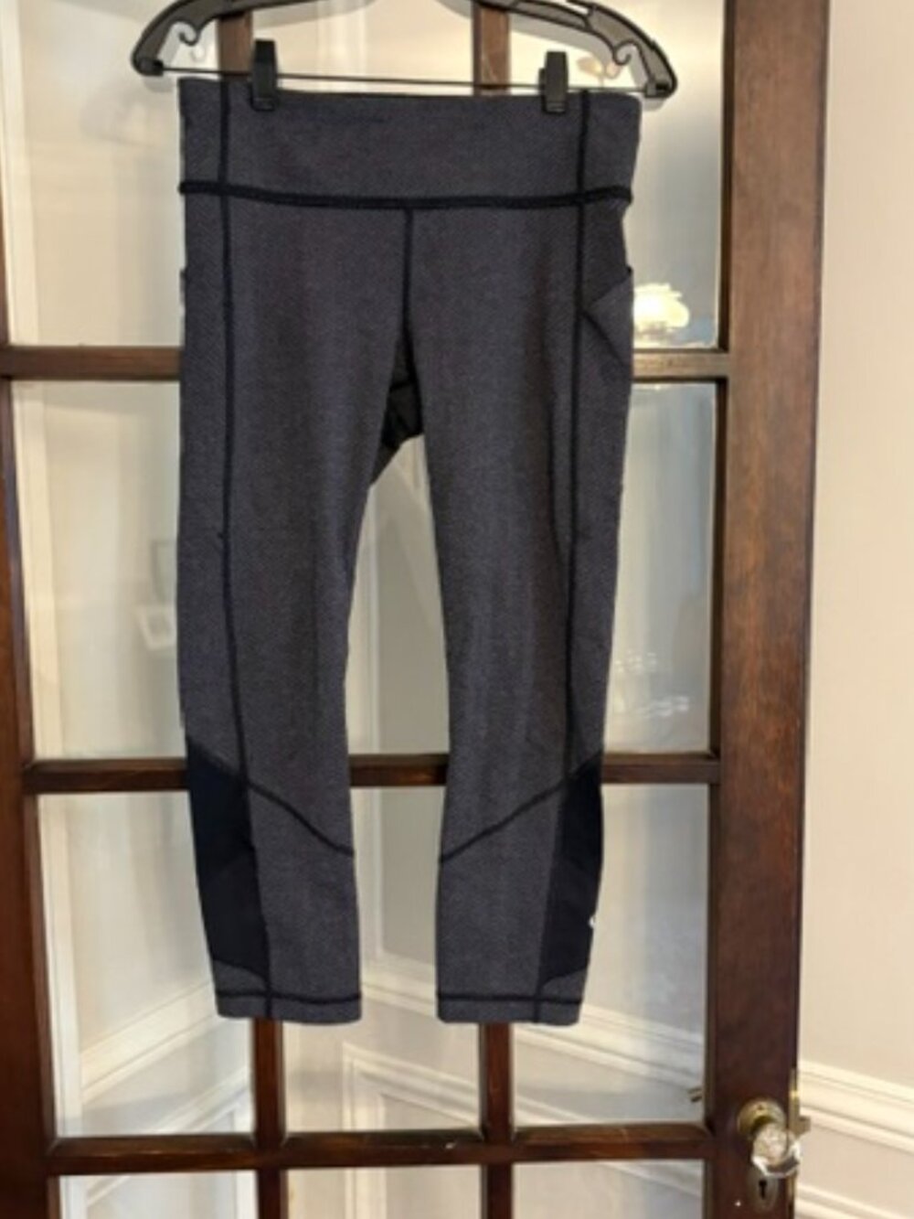 Lululemon Gray Herringbone Pace Rival Crop Leggings, Size 8